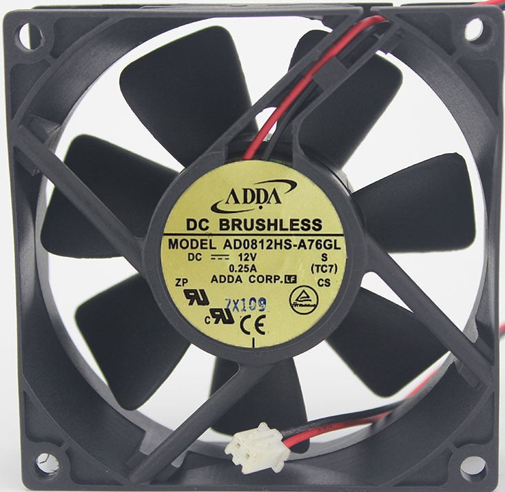 ADDA AD0812HS-A76GL 12V 0.25A 3wires Cooling Fan ADDA AD0812HS-A76GL 12V 0.25A 3wires Cooling Fan